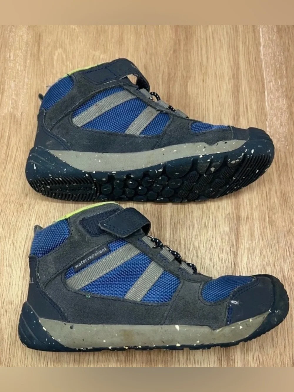 Merrell Bare Steps Ridge Kids 11M Blue Water Repellent Hiking Boots MK262386
